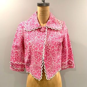 VTG LILLY PULITZER white label cropped jacket. SZ4